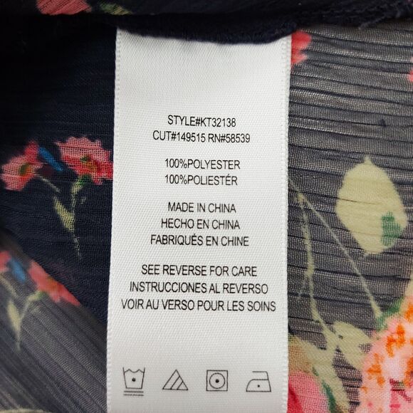 Kut from the Kloth Blouse Womens Large Black Floral Sheer Peasant Festival Boho - Picture 10 of 12